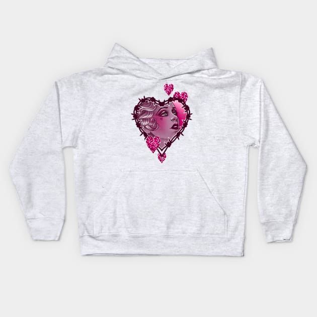 Barb Wire Love Kids Hoodie by Huldra Tattoo